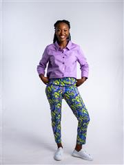 JOLIE BLUE MULTI PATTERN KATIE SLIM FIT PANTS