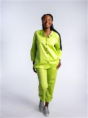 JOLIE LIME KAY LINEN BUTTON UP SHIRT 