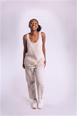 MADE IN ITALY BEIGE LINEN CAMI 