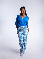 JOLIE BLUE WHITE RELAXED PANTS 