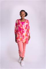 MADE IN ITALY PINK MULTI BLOUSE 