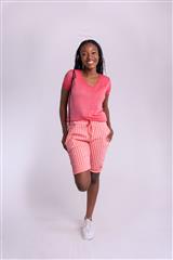 MADE IN ITALY PINK STRIPE SHORTS 