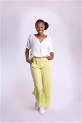 MADE IN ITALY LIME PALAZZO PANTS 