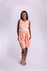 MADE IN ITALY PEACH LINEN SHORTS