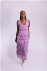 MADE IN ITALY PURPLE FRILL DRESS 