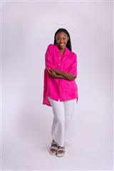 MADE IN ITALY PINK LINEN BLOUSE 