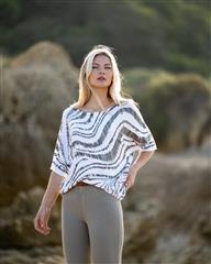 MARBLE KHAKI STRIPES OVERSIZED TOP 