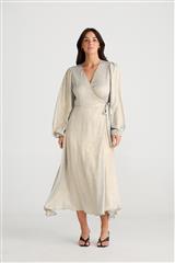 BRAVE & TRUE CHAMPAIGNE JESSICA WRAP DRESS 