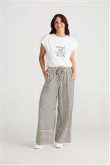 BRAVE & TRUE WHITE WITH BLACK STRIPES PORTIA PANTS 