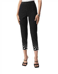 JOSEPH RIBKOFF BLACK VANILLA DOTS PANTS 