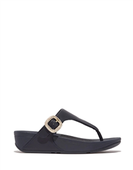 FIT FLOP MIDNIGHT NAVY LULU CRYSTAL BUCKLE LEATHER SANDAL