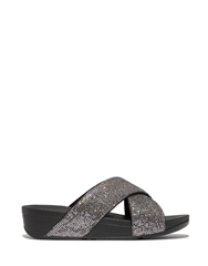 FIT FLOP SILVER LULU GLITERBALL CROSS SLIDE 