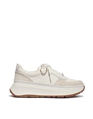 FIT FLOP WHITE F-MODE CROSS STITCH FLATFORM SNEAKER 