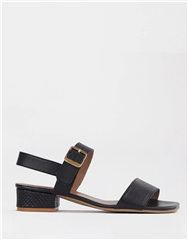 FROGGIE BLACK MULTI BLOCK HEEL SLINGBACK SANDAL 