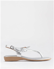 FROGGIE SILVER FLAT THONG SANDAL