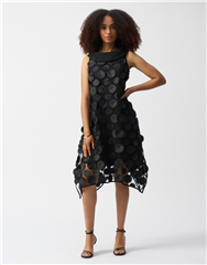 JOSEPH RIBKOFF BLACK 3D DOT DRESS