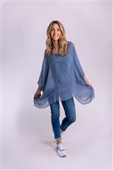 MADE IN ITALY BLUE BATWING TOP 