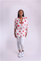 MADE IN ITALY WHITE RED DOTS TOP 