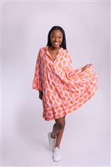 MADE IN ITALY PINK ORANGE DRESS 