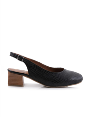 FROGGIE BLACK SLINGBACK BLOCK HEEL 