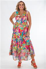 CALYPSO  MULTI FLORAL MAXI DRESS 