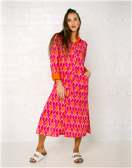 ICONIC PINK ORANGE BEEHIVE EMMA DRESS