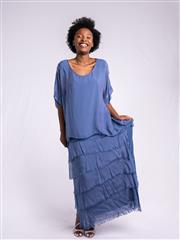 MADE IN ITALY BLUE FRILL DRESS