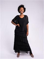 MADE IN ITALY BLACK FRILL DRESS 