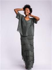 MADE IN ITALY OLIVE FRILL DRESS 