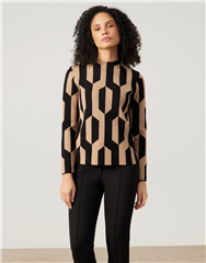 GERRY WEBER BLACK BEIGE PATTERN JUMPER 