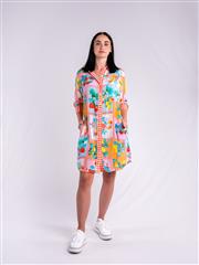 JOLIE ORANGE MULTI LEMONS ANNIE SHIRT DRESS 