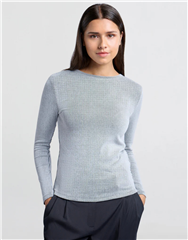 YAYA SKY GREY RIB TOP 