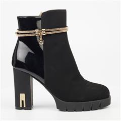 MISS BLACK BLACK DARLING HEELED BOOTS 