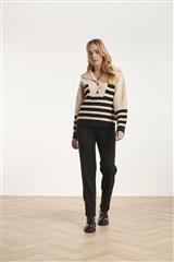 SMASHED LEMON SAND BLACK STRIPES SWEATER 