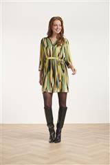 SMASHED LEMON GREEN MULTI PRINT DRESS