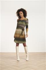 SMASHED LEMON GREEN MULTI ZIG ZAG DRESS 