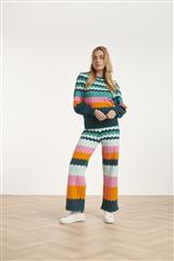 SMASHED LEMON PETRO MULTI ZIG ZAG SWEATER 