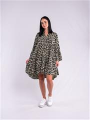 MADE IN ITALY MULTI ANIMAL PRINT SHIRT DRESS 