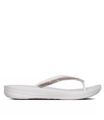 FIT FLOP WHITE IQUSHION SPARKLE TOE-POST