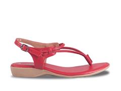 FROGGIE RED LEATHER SHOE STRING THONG SANDAL
